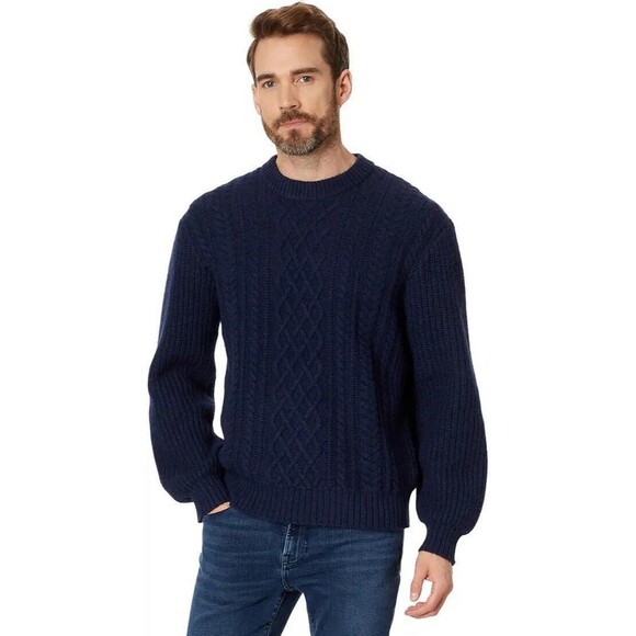 Madewell Men’s Wool Cabled Crewneck Sweater New Size L Large - Picture 1 of 9